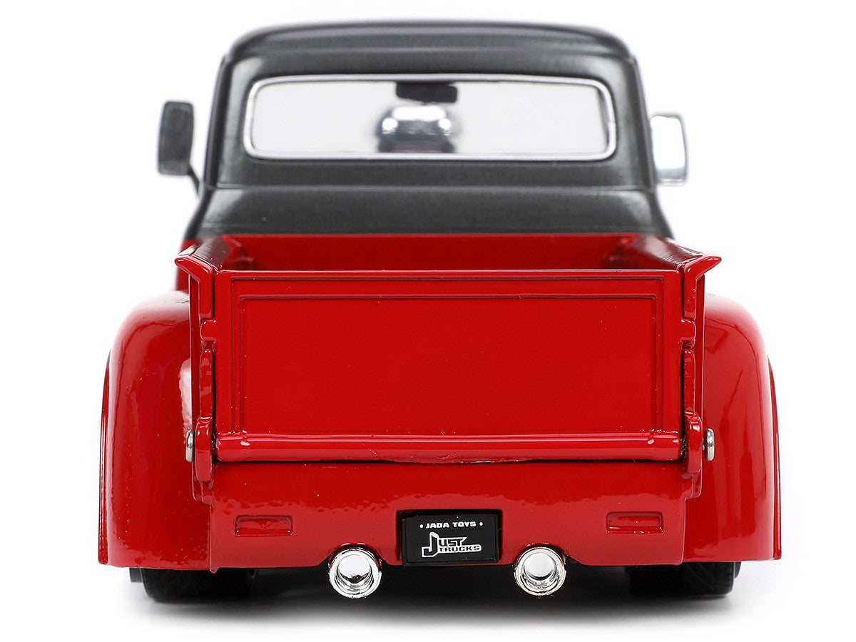 1956 Ford F-100 Pickup Truck Red and Dark Gray Metallic with Extra Wheels "Just Trucks" Series 1/24 Diecast Model Car by Jada-4