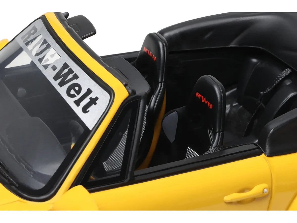 2023 Porsche 911 RWB Body Kit Yellow with Black Stripes 1/18 Model Car by GT Spirit-2