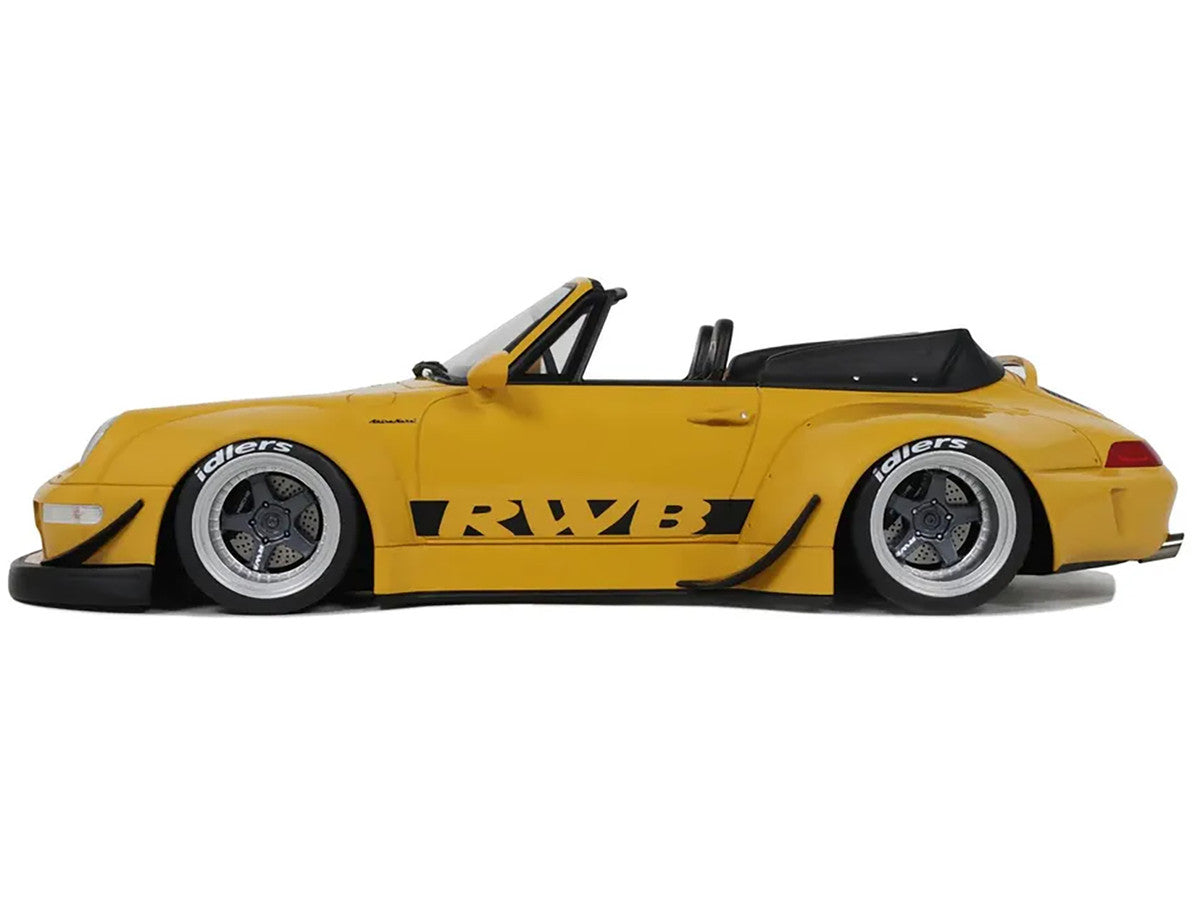 2023 Porsche 911 RWB Body Kit Yellow with Black Stripes 1/18 Model Car by GT Spirit-1