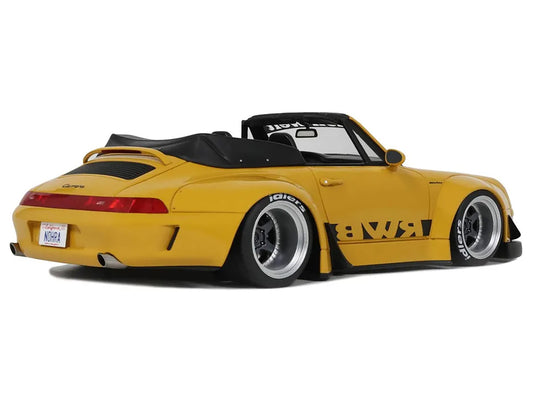 2023 Porsche 911 RWB Body Kit Yellow with Black Stripes 1/18 Model Car by GT Spirit-0